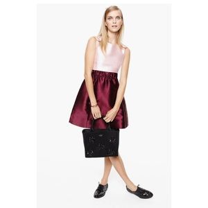 Kate Spade Pink/Burgundy Color-Block Silk-Blend Swift A-Line Mini Dress Size 4